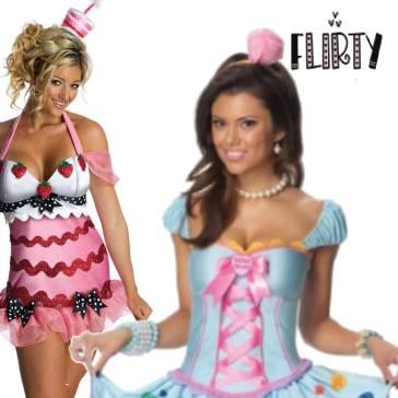 Flirty and sexy Sweety fancy dress costumes. Good selection available here at Karnival Costumes online party shop