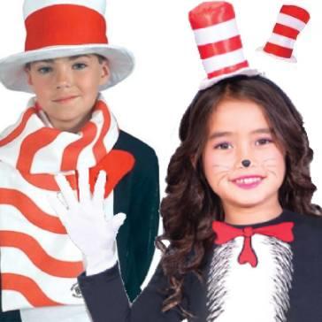 Children's Dr Seuss Cat in the Hat fancy dress costumes and accessories. Great selection of both available here at Karnival Costumes online party shop