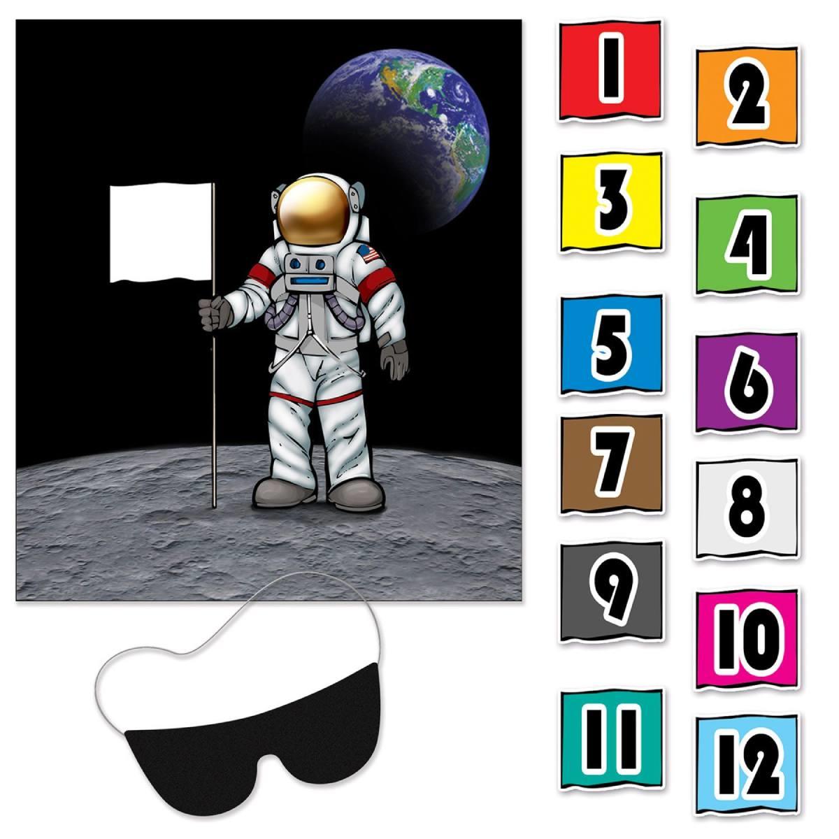 Pin the Flag game from our 2-in-1 Space themed party games by Beistle 60688 available in the UK here at Karnival Costumes online party shop