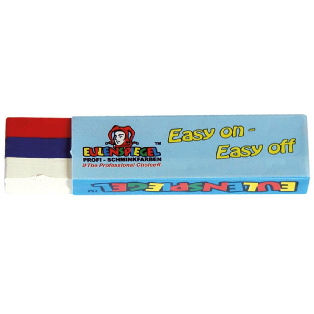 Eulenspiegel Face and Body Paint Fun Stick in blue, white and red 626467 available here at Karnival Costumes online party shop
