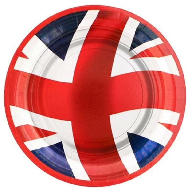 Pk 10 Union Jack paper party bowls 7" by PMS 834102 available here at Karnival Costumes online party shop