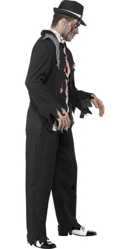 Gangster Zombie Fancy Dress Costume - Side View