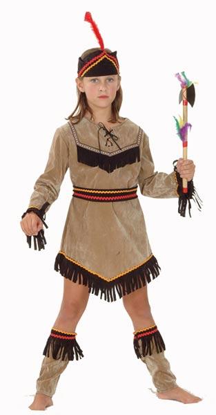 Girl's Deluxe Native American fancy dress costume by Bristol Novelties CC692 in all sizes available here at Karnival Costumes online party shop