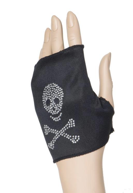 Pirate Skull Glovelettes by Widmann 1457S available here at Karnival Costumes online party shop