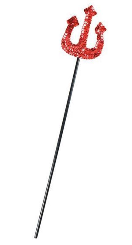 Red Glitter Sequinned Pitchfork - Red Hot Devil Accessories