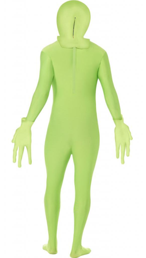 Rear view of the Second Skin Alien Fancy Dress for adults at Karnival Costumes