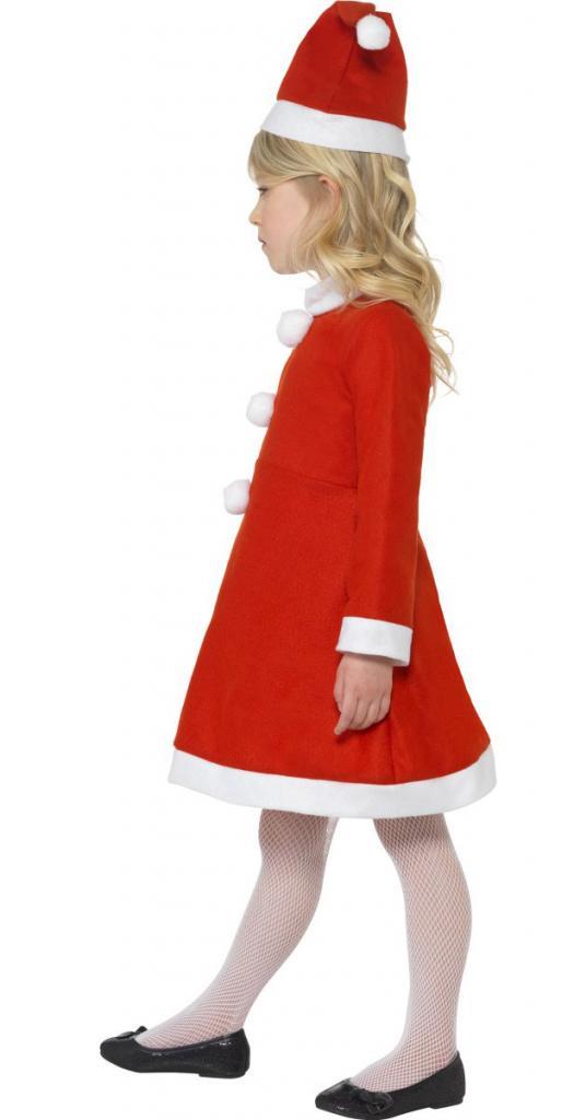 Girl's Santa Dress in small, medium and large - side view