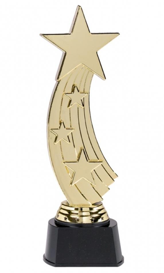 Single 24cm tall Hollywood Star Award Trophy by Amscan 342331 and available in the UK from Karnival Costumes