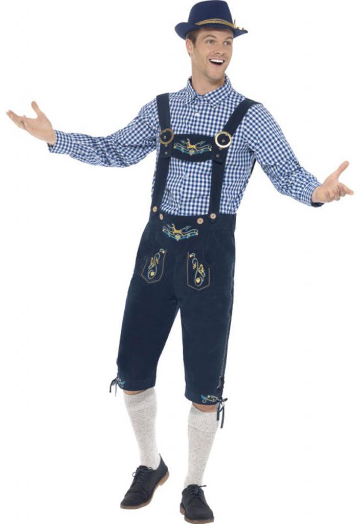Deluxe Bavarian Lederhosen Costume by Smiffy 45265 and available from a collection of Oktoberfest outfits at Karnival Costumes
