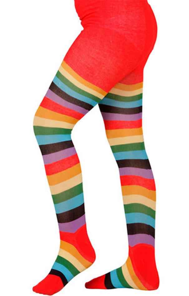 Girl's Rainbow Coloured Tights Widmann 30014 (ages 11-14 years) available in this and all sizes from Karnival Costumes