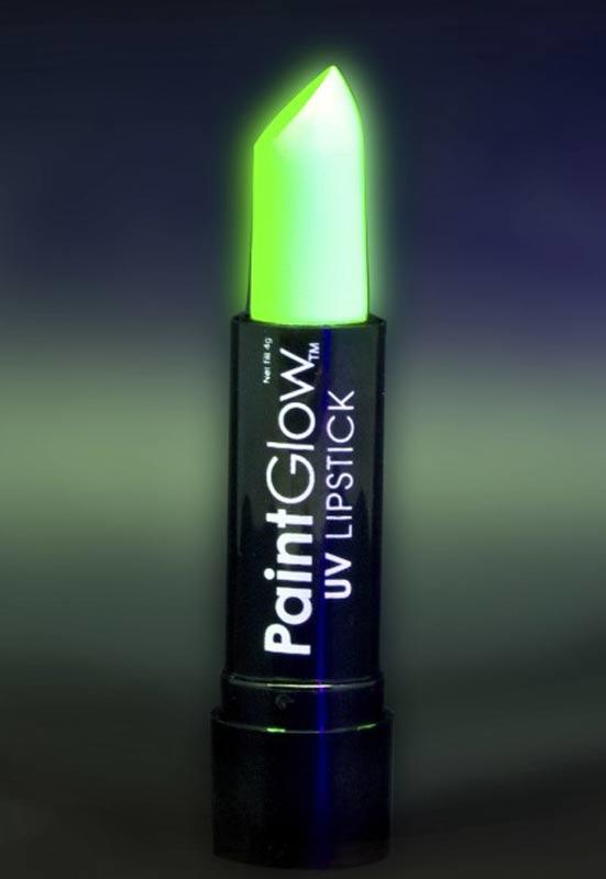 Neon Green UV Lipstick by PaintGlow AI1A02 available from a collection of costume makeup at Karnival Costumes