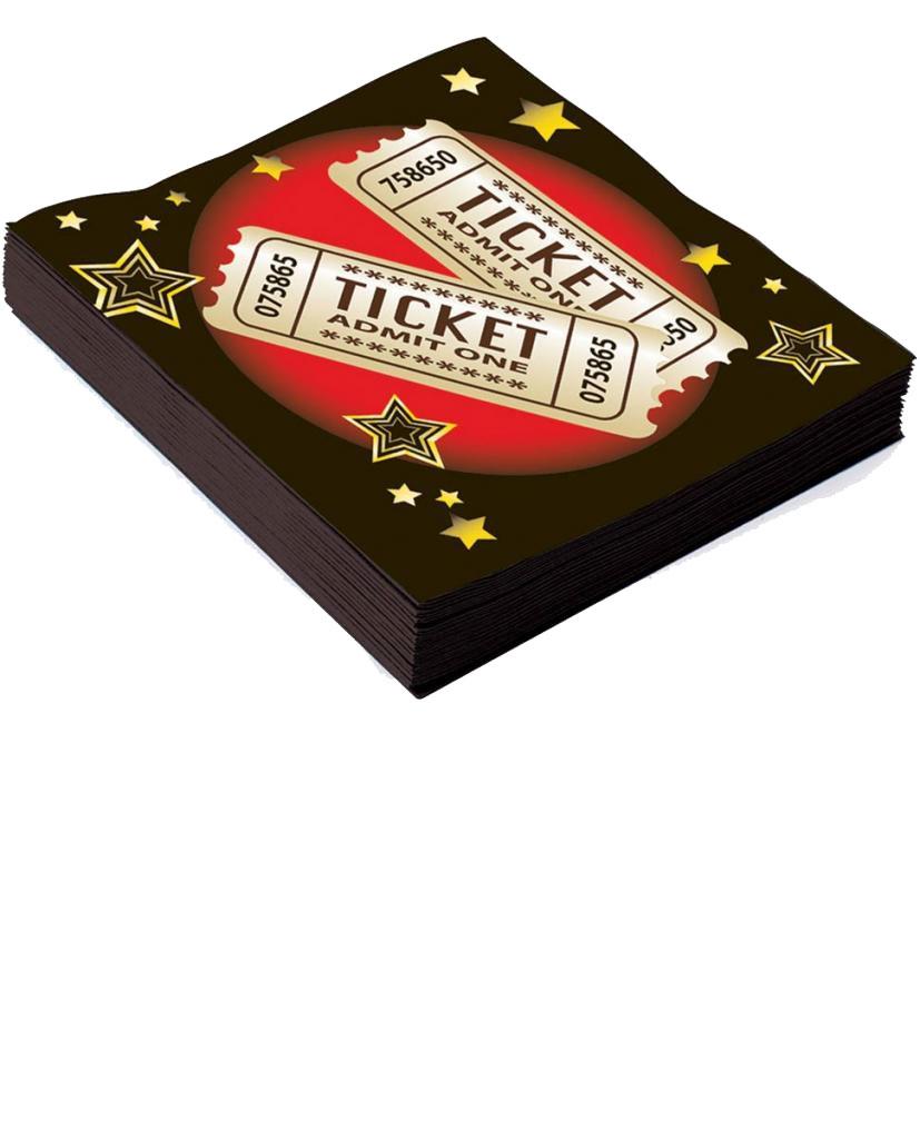 Pack of 16 At the Movies 10" Hollywood Beverage Napkins by Forum Novelties 75865 available from Karnival Costumes online party shop