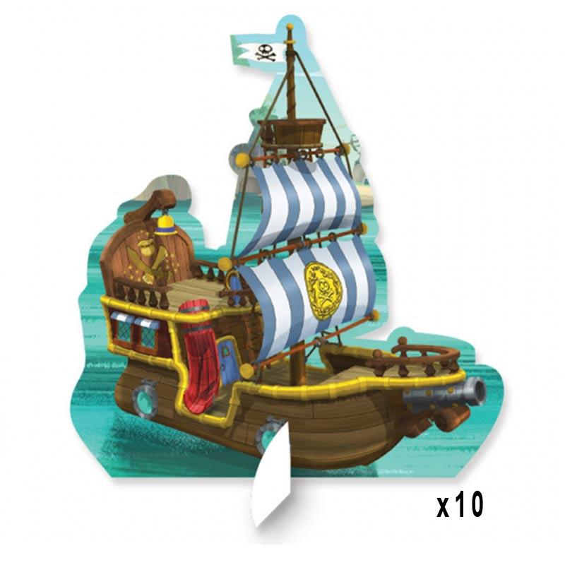 Kid's Jake & Neverland Pirates Bowling Ships Party Game by Amscan 996855 available here at Karnival Costumes online party shop