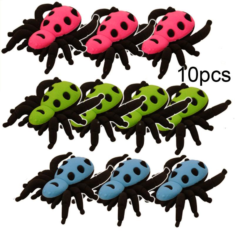30x Spider Erasers in red, blue and green by Henbrandt S590132 available here at Karnival Costumes online party shop