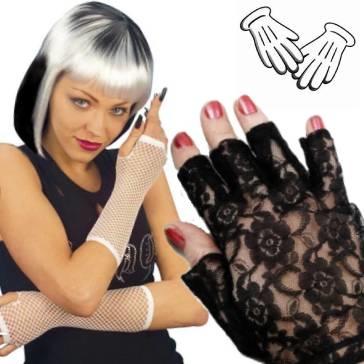 Fingerless costume gloves, fishnet, lace and more big selection available here at Karnival Costumes online party shop