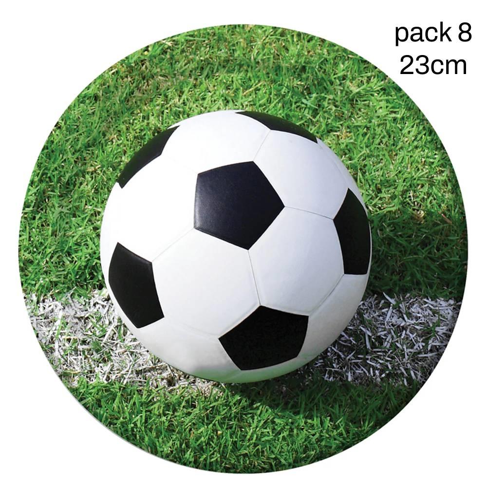 Pk 8 Football / Soccer Paper 23cm Dinner Plates Sturdy Style by Creative Party PC427966 available here at Karnival Costumes online party shop