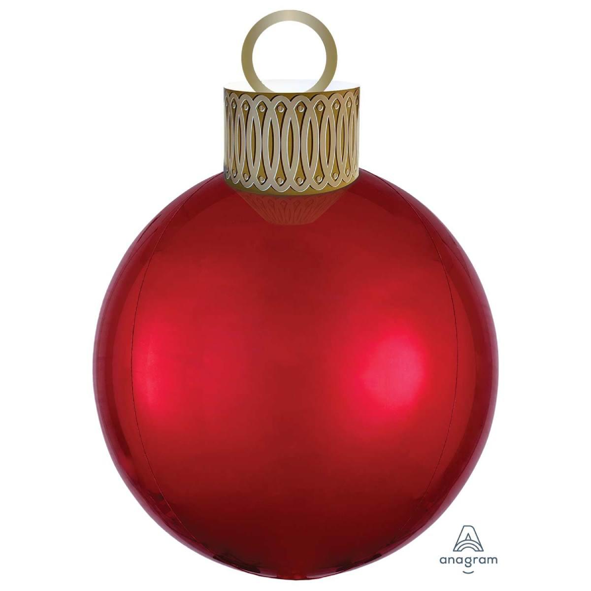 Red Christmas Bauble Orbz Balloon Kit by Amscan 4040401 available here at Karnival Costumes online Christmas party shop