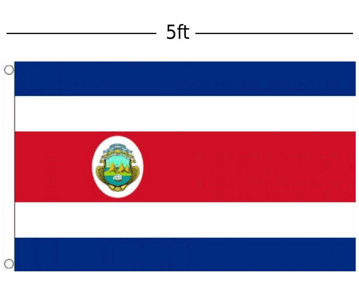 5ft x 3ft Costa Rican National Flag COST01 available here at Karnival Costumes online party shop