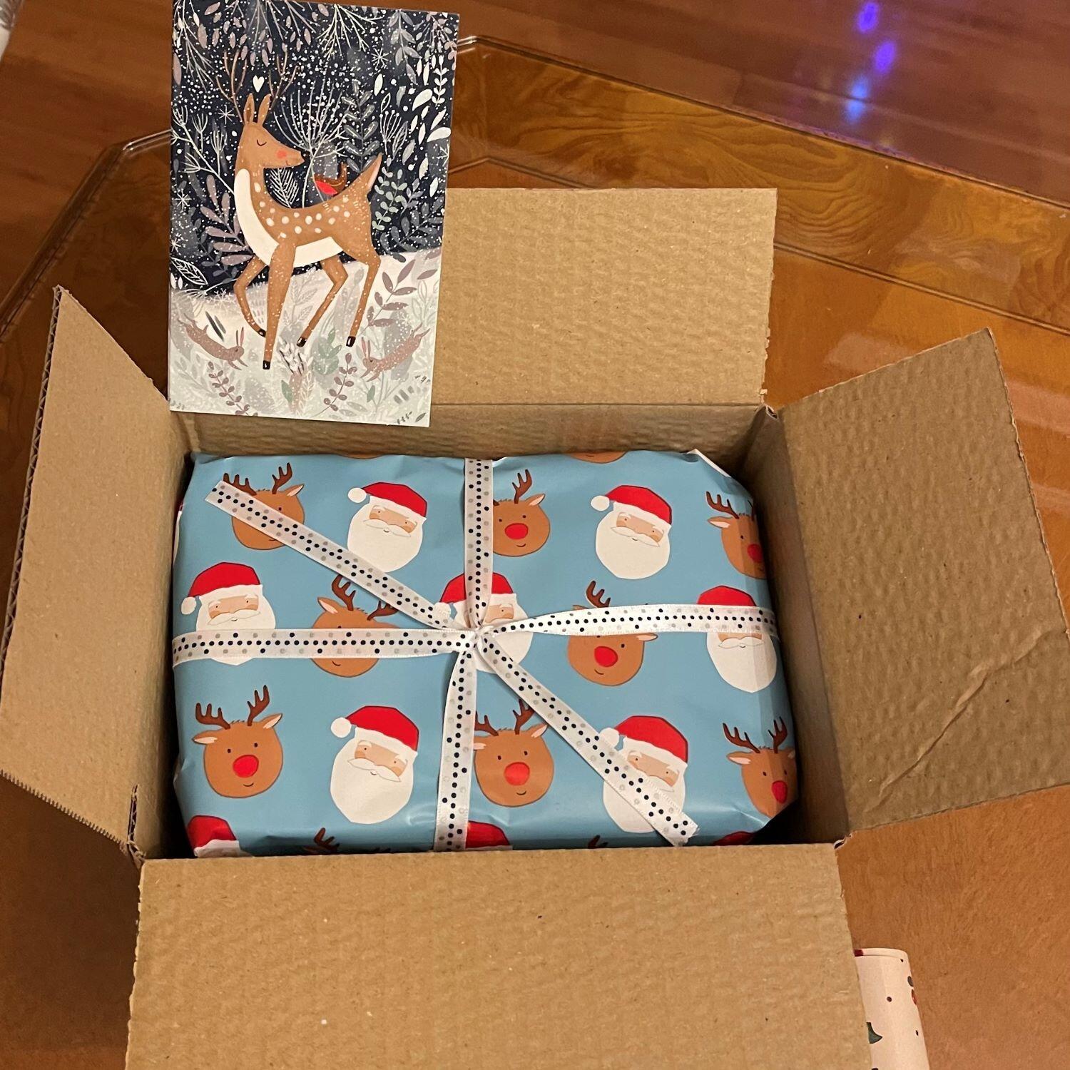 Christmas wrapping ready to be gifted