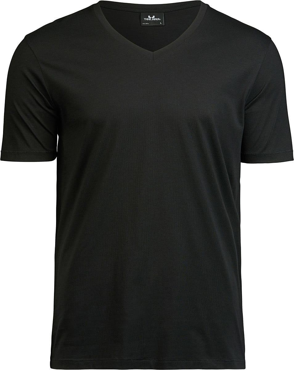 Tee Jays Mens Luxury V-Neck T-Shirt in Black (Product Code: TJ5004)