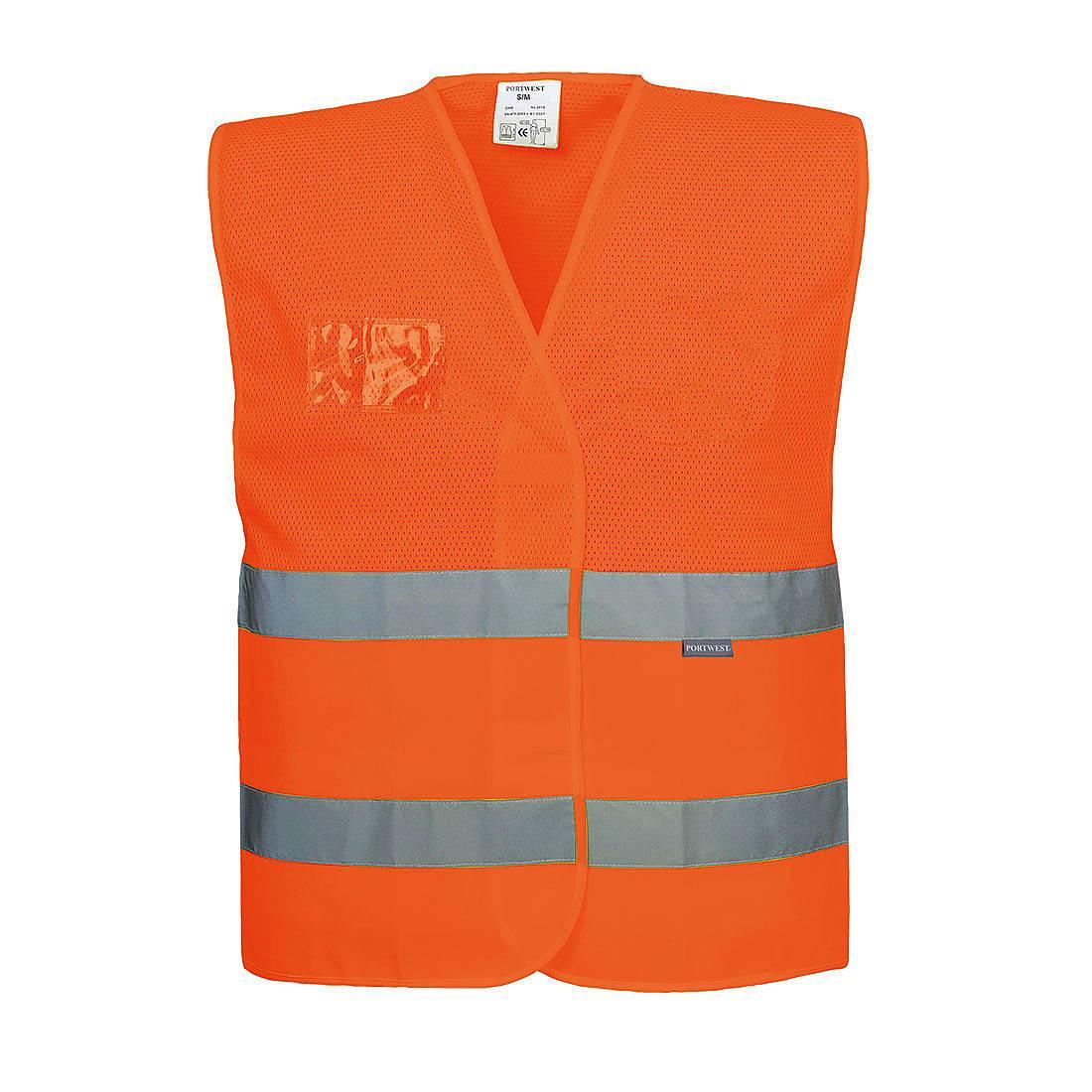 Portwest Hi-Viz Half Mesh Vest in Orange (Product Code: C494)