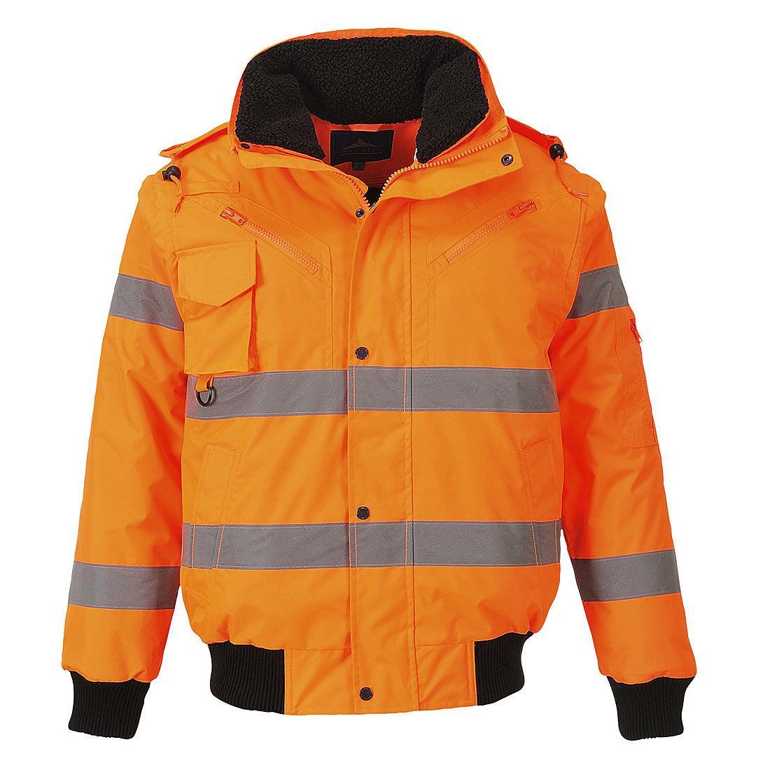 Portwest Hi-Viz 3-in-1 Bomber Jacket in Orange (Product Code: C467)