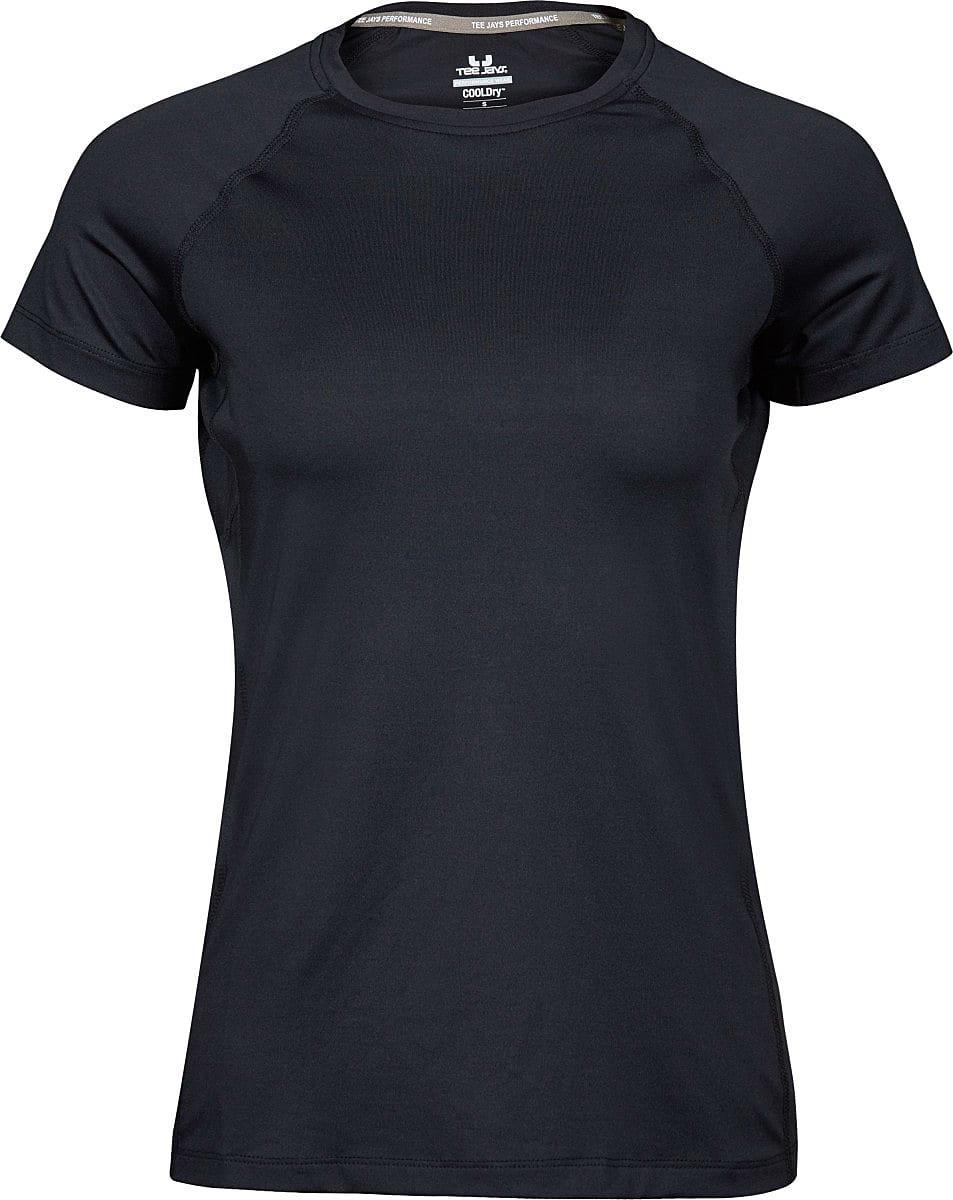 Tee Jays Womens Cool Dry T-Shirt in Black (Product Code: TJ7021)