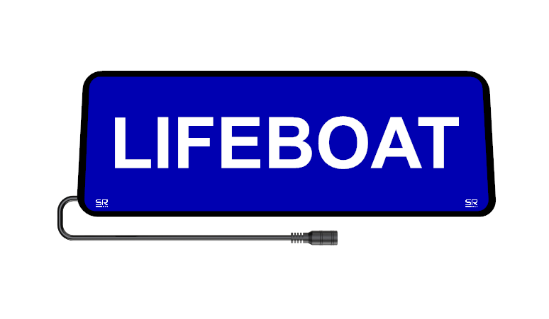 LIFEBOAT crew REVERSED Text univisor Sign Sun visor Safe Response 