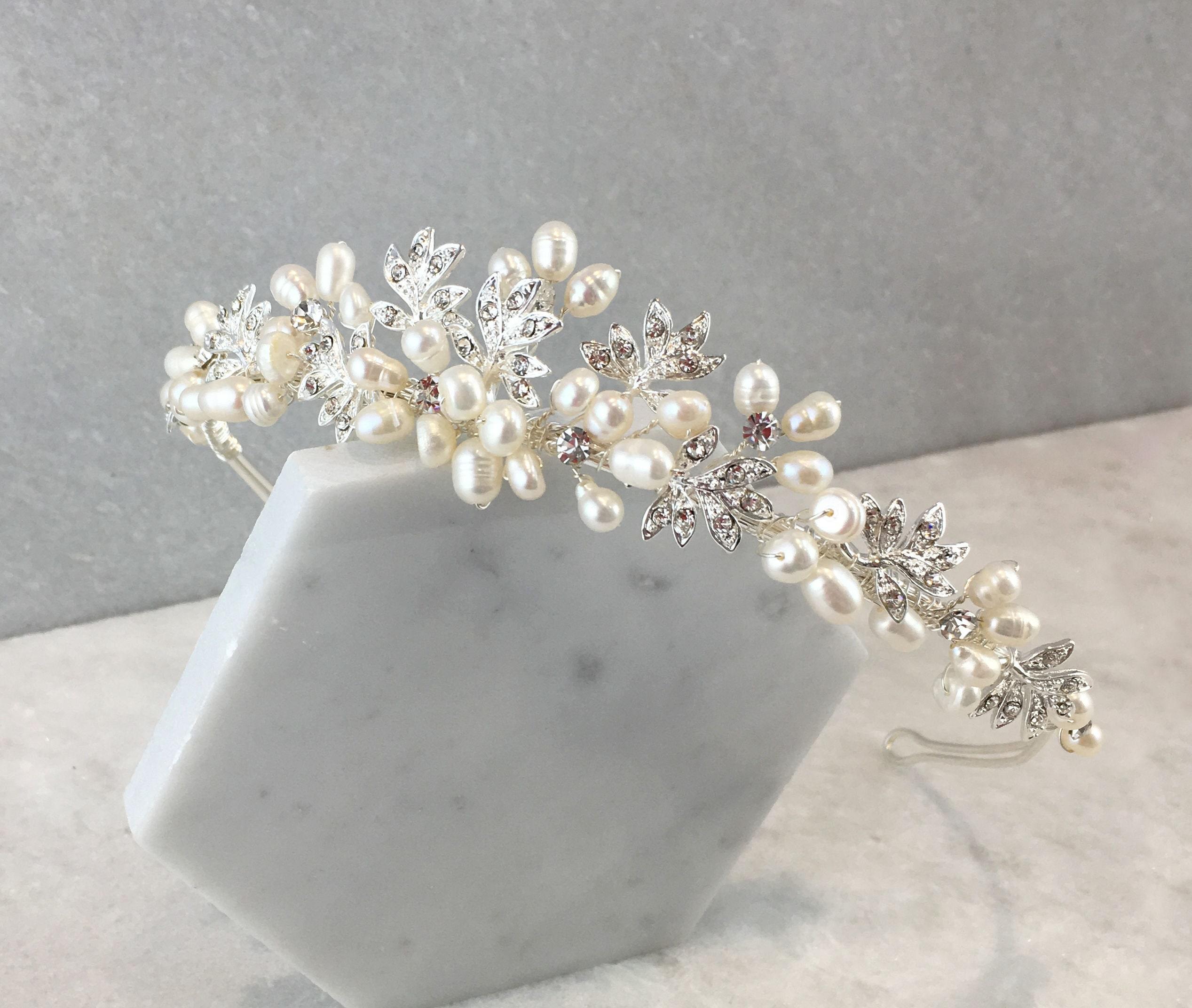 pearl wedding tiaras