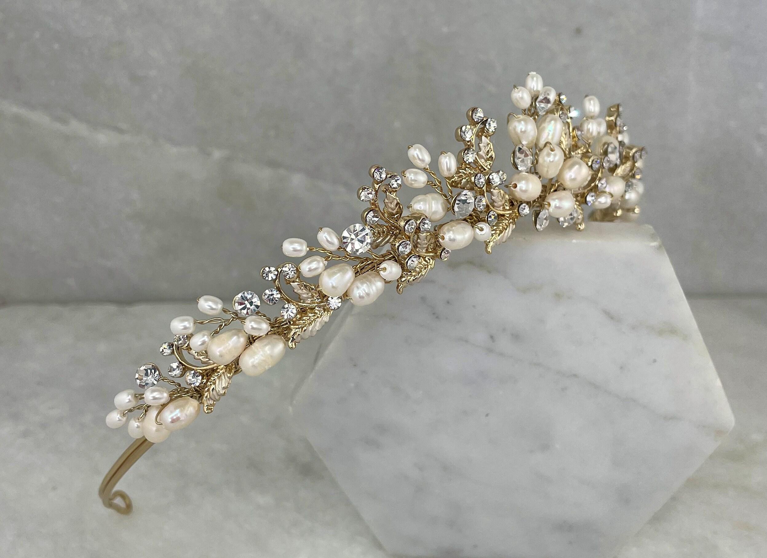 pearl wedding tiaras