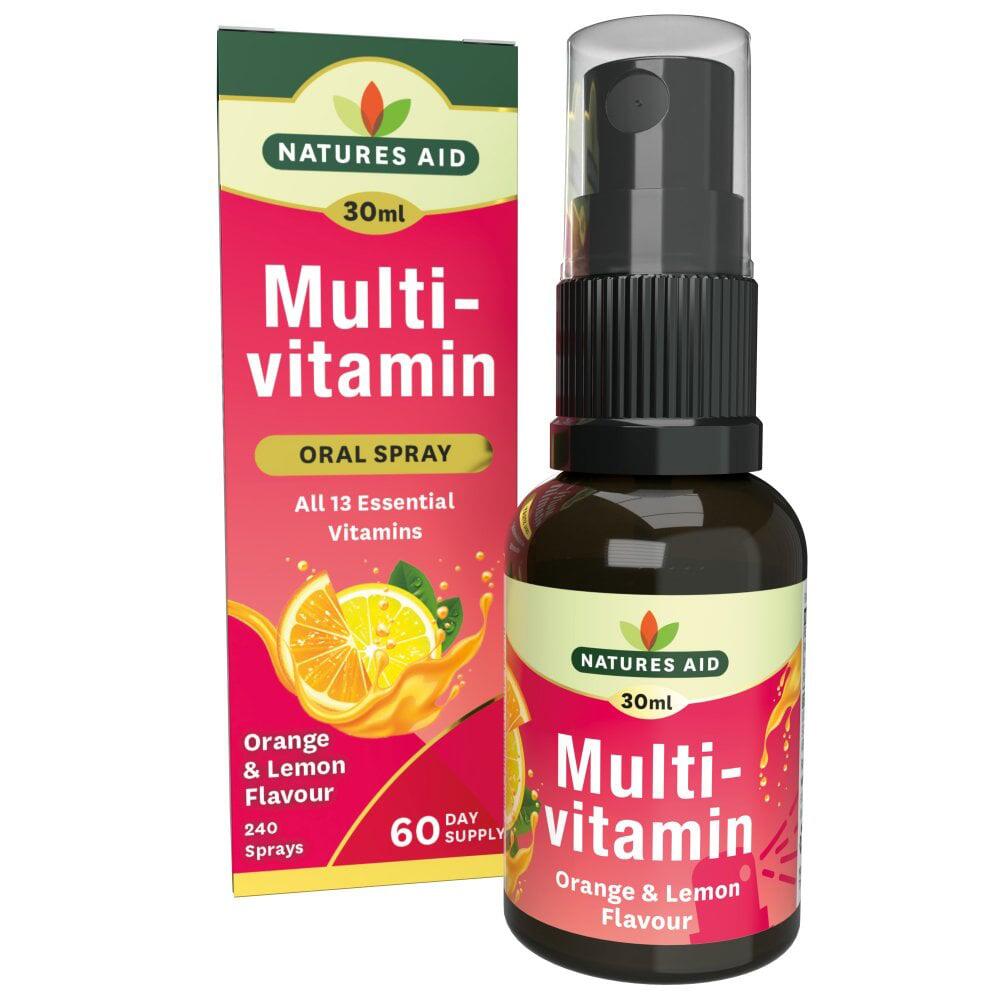 Natures Aid Orange & Lemon Flavour Multivitamin Daily Oral Spray 30ml Bottle 152710