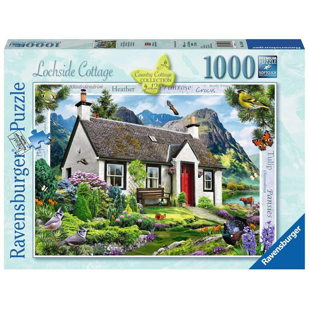 Ravensburger Oak Tree Cottage Puzzle 1000 Pezzi, 70x50 Cm, Paesaggio Campestre Con Cottage, Quercia E Chiesa, Per Adulti E Ragazzi Dai 12 Anni