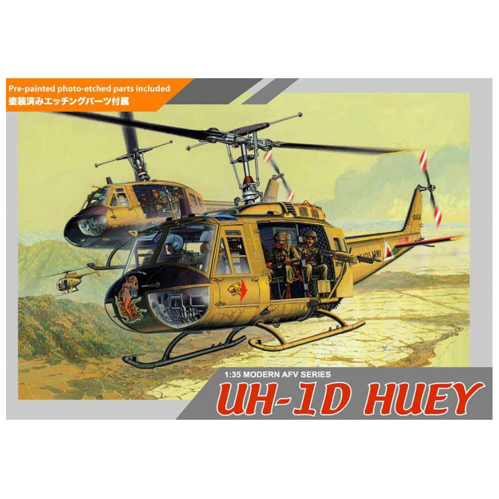 View 5 Dragon UH-1D Huey Helicopter US Army Vietnam War Military Model Kit Scale 1:35 3538