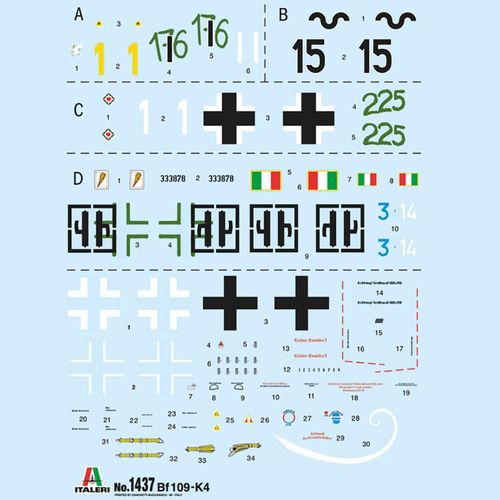 Italeri Messerschmitt Bf 109 K 4 Aircraft Model Kit Scale 1 48