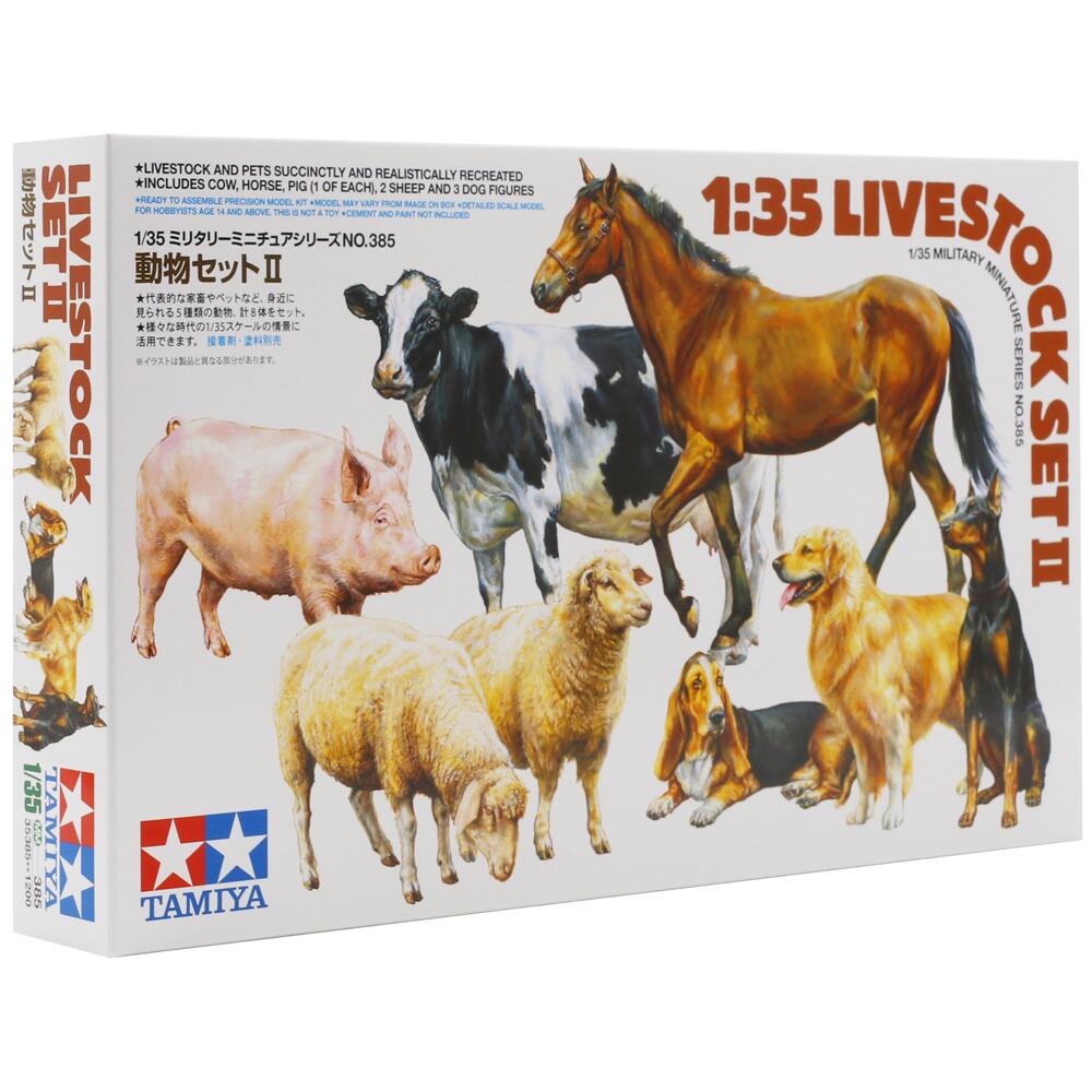Tamiya Livestock Animal Figure Set II Model Kit Scale 1/35 35385