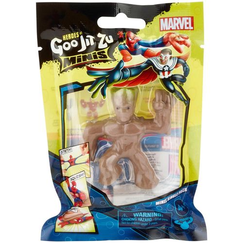 Heroes of Goo Jit Zu Marvel Minis Single Figure Pack Groot for Ages 4+ 41380-GROOT