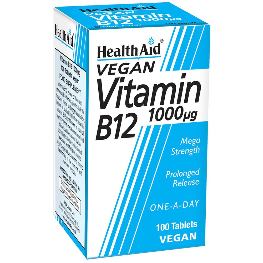 HealthAid Vitamin B12 1000µg Mega Strength 100 TABLETS H01146