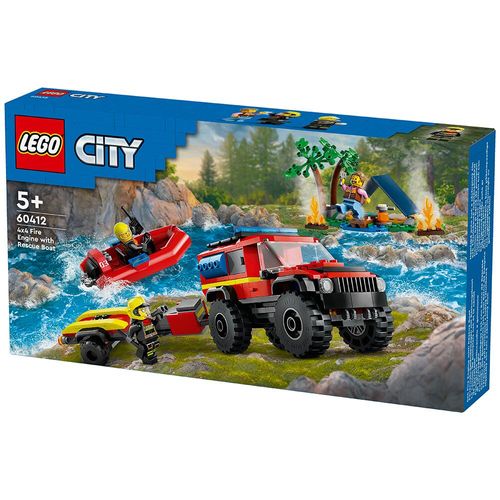 LEGO City 4x4 Fire Truck with Rescue Boat 60412