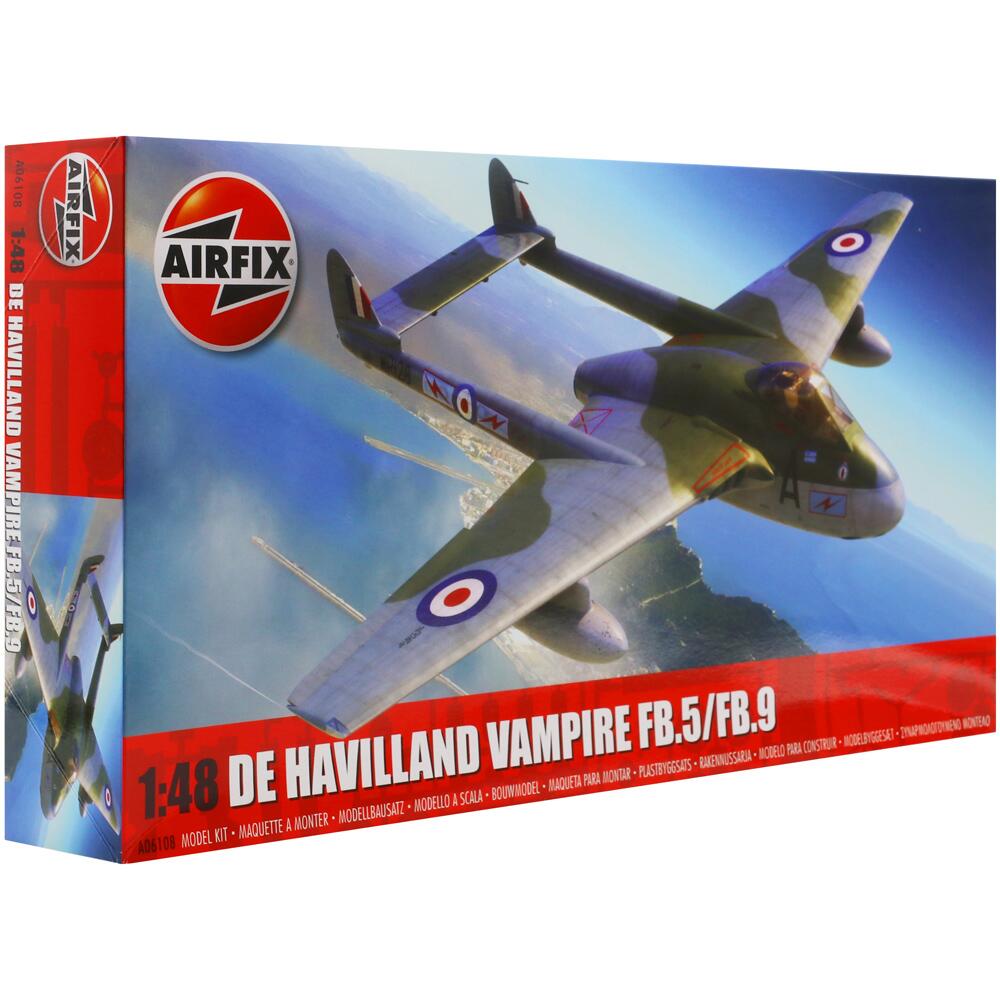 Airfix De Havilland Vampire FB.5/FB.9  Aircraft Model Kit Scale 1:48 A06108