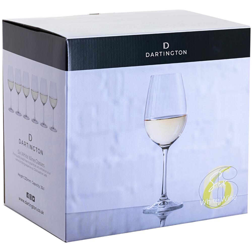 Dartington Crystal WHITE Wine Set of SIX Glasses