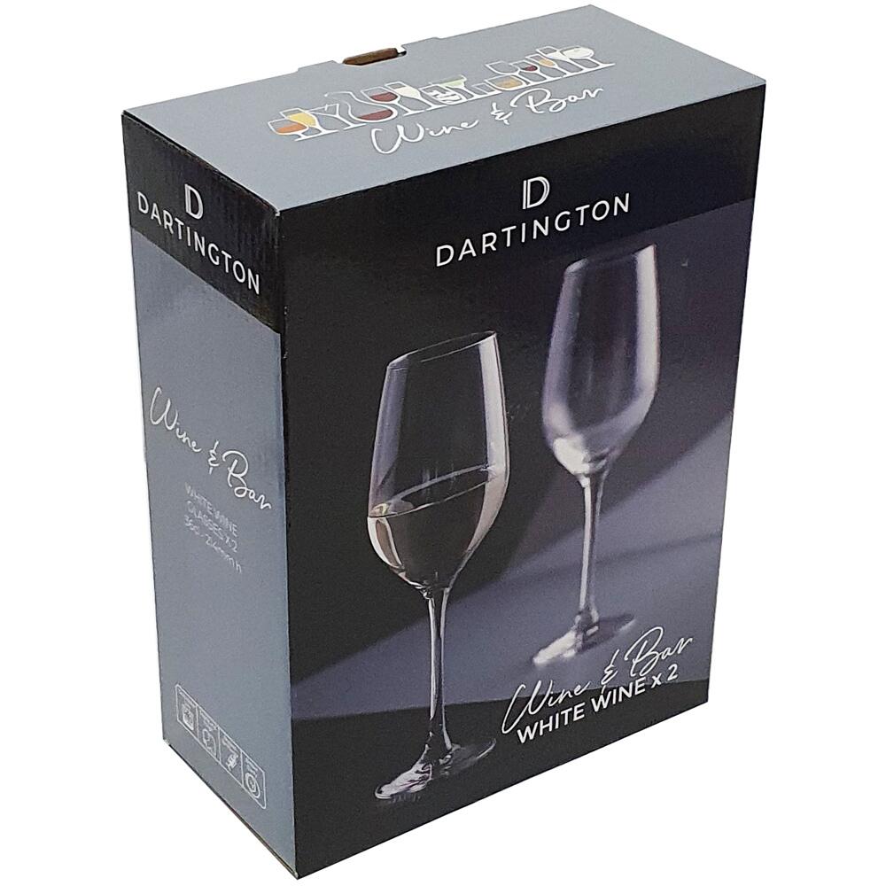 Dartington Crystal Wine Bar Pair Of WHITE WINE Glasses BOXED