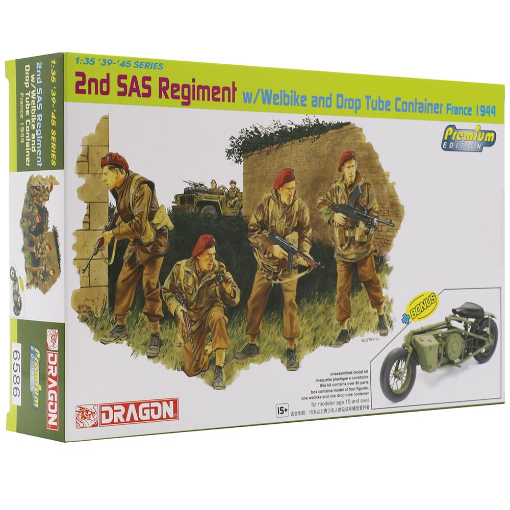 Dragon 2nd SAS Regiment with Welbike & Drop Tube Container Model Kit 1/35