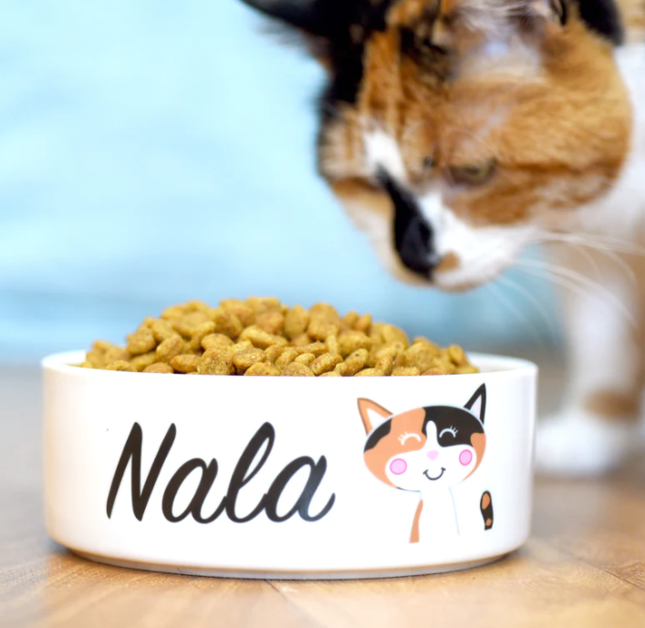 personalised cat food bowl