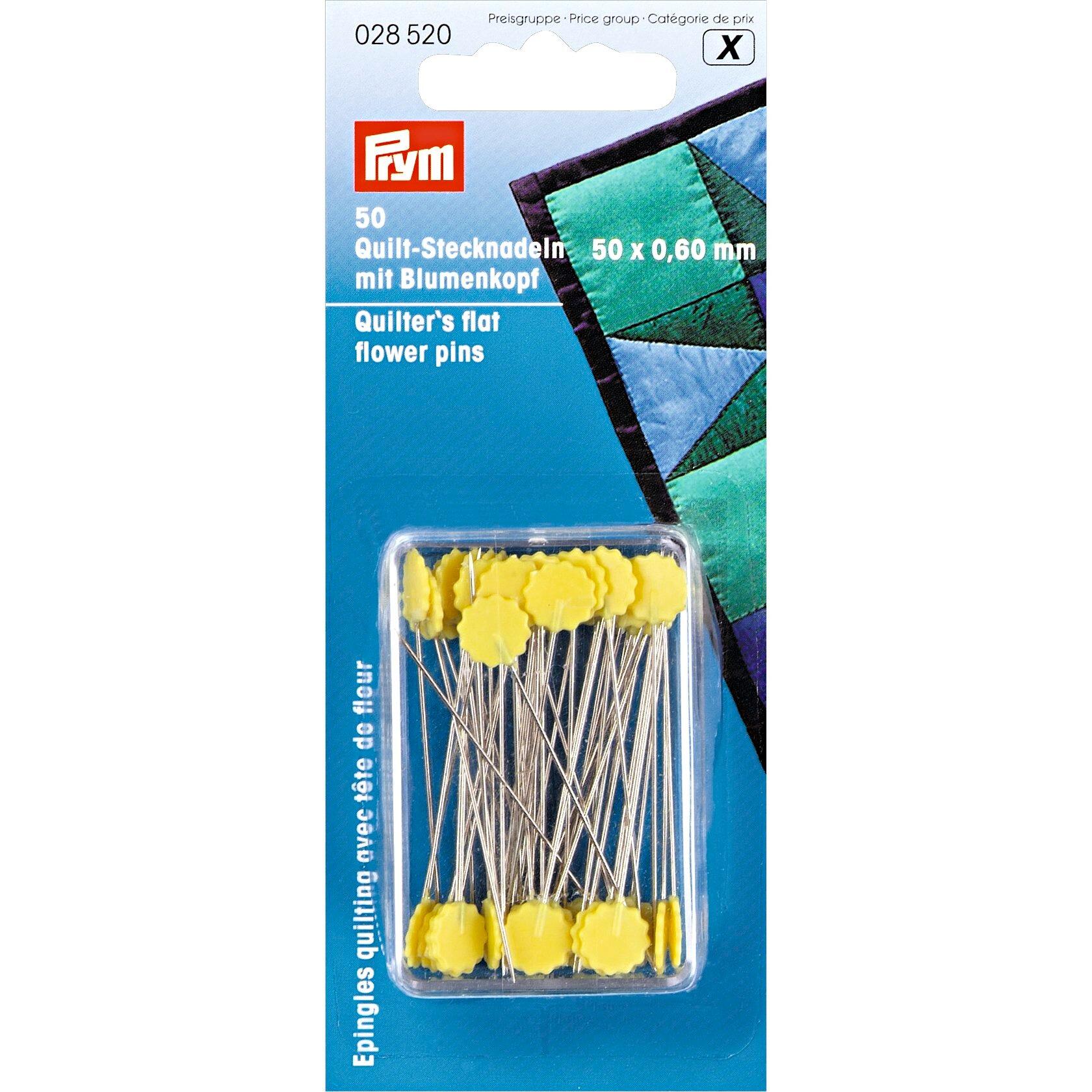 A pack of Prym flower shaped flat head quilters pins