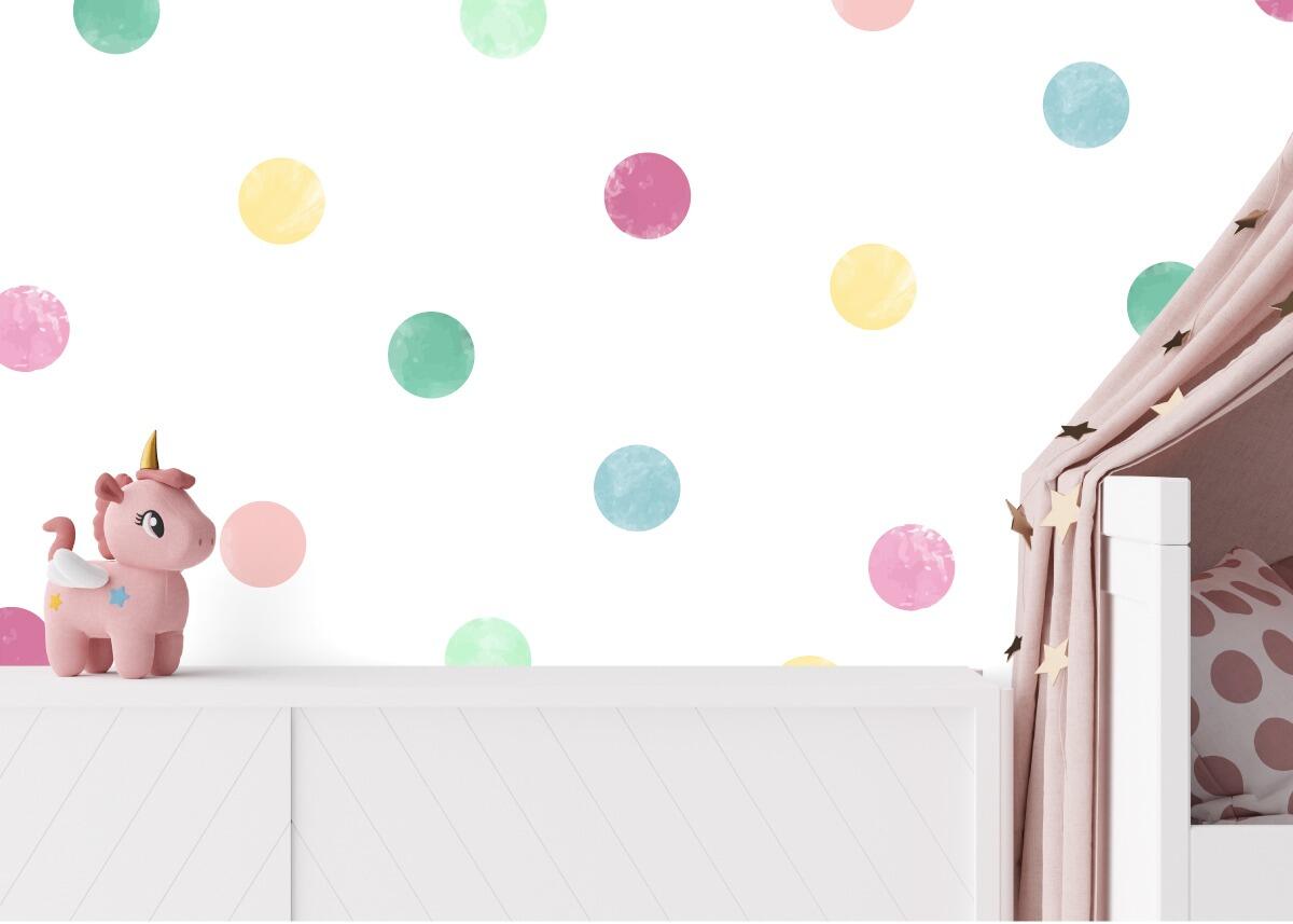 pastel polka dot wall stickers