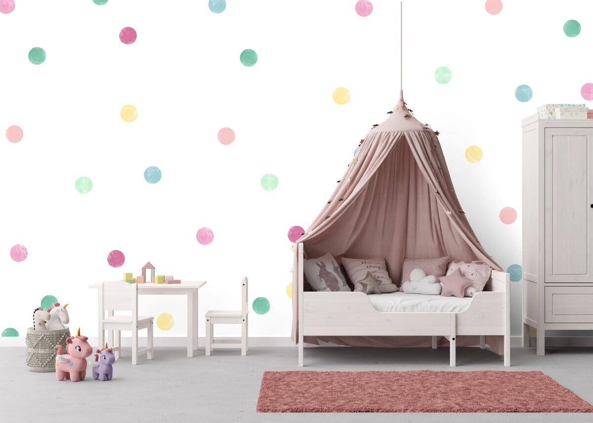 pastel polka dot wall stickers