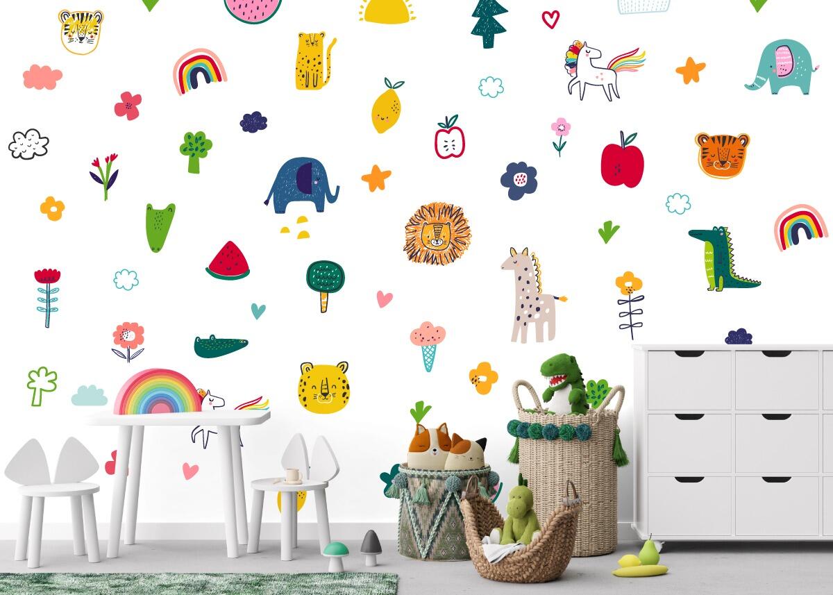 Colourful animal wall stickers for kids