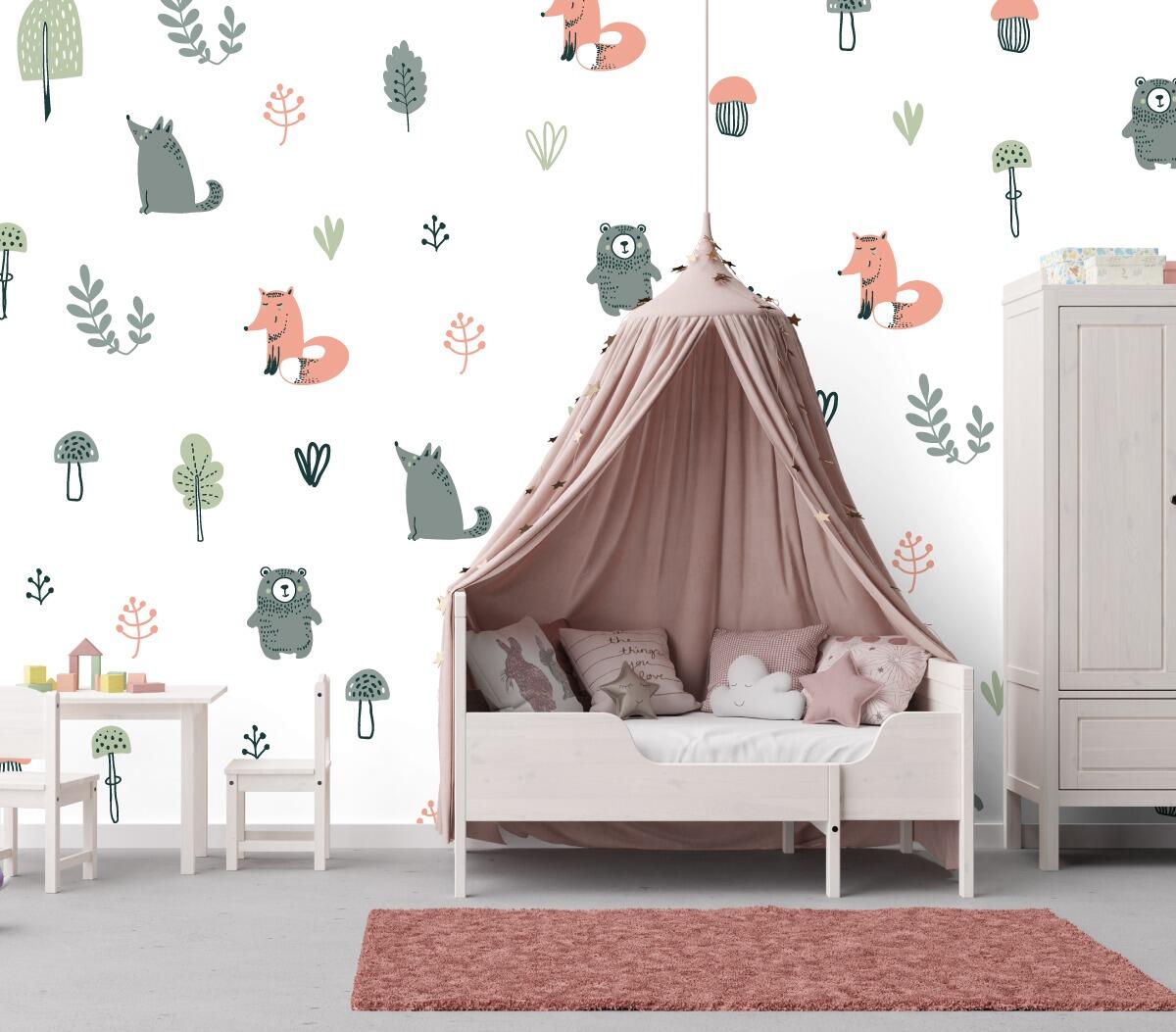 Pastel woodland wall stickers