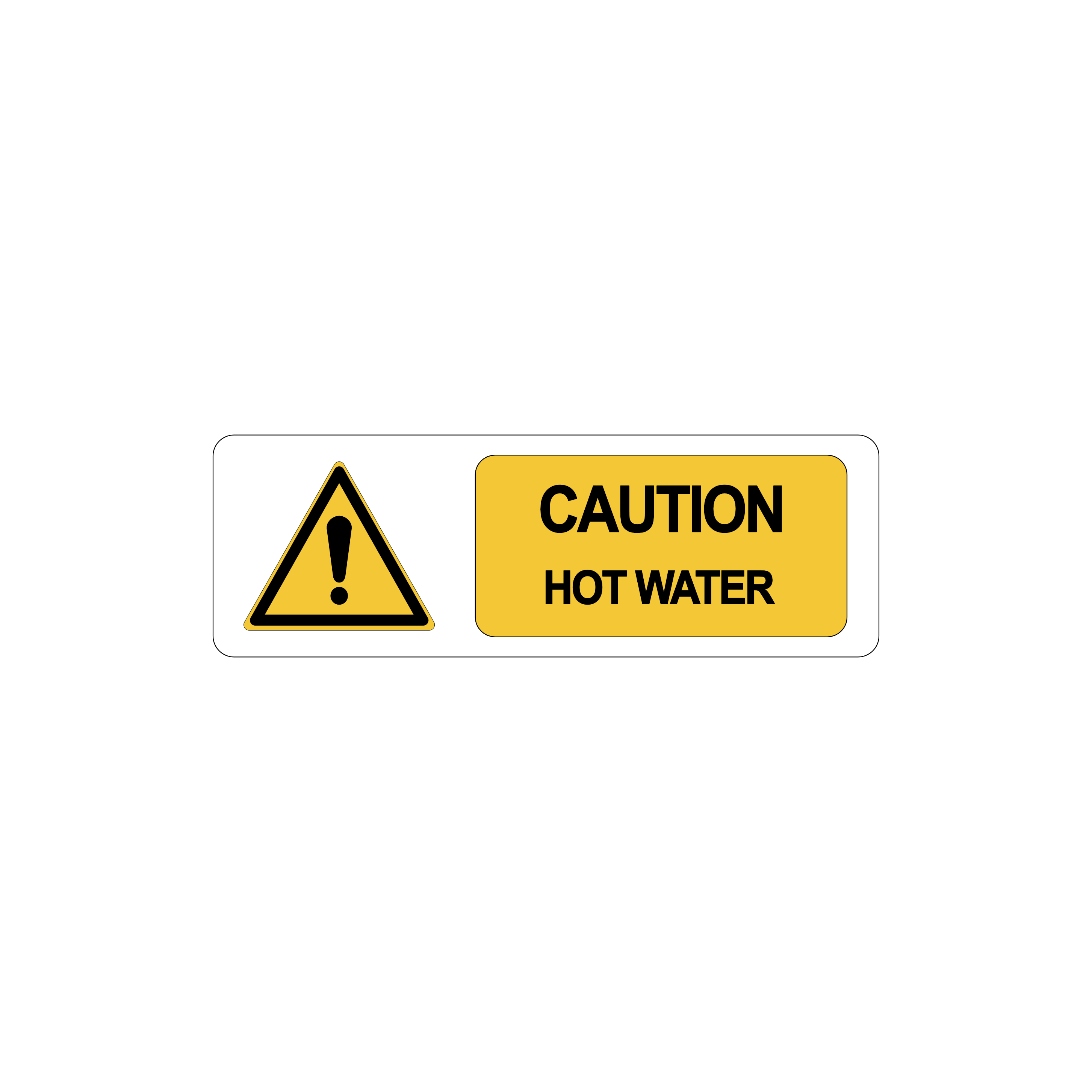 Caution Hot Water Stickers