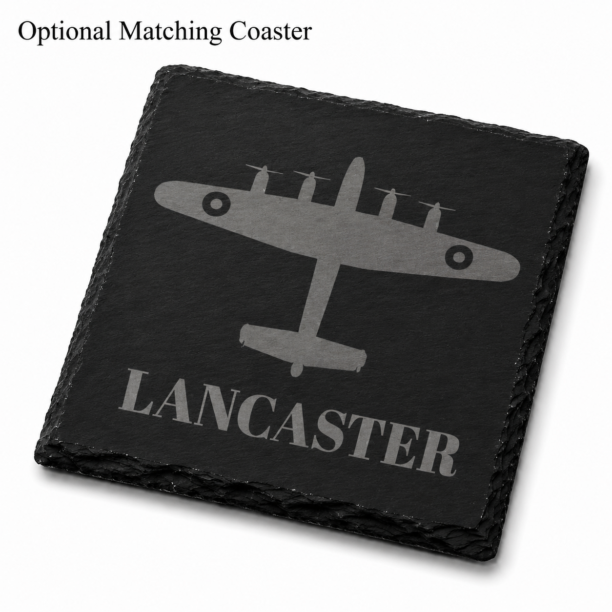 Optional matching Lancaster Bomber engraved natural slate coaster
